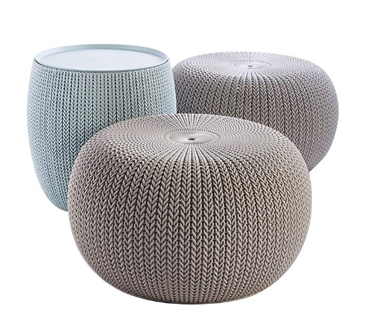 Knit Pouf Set